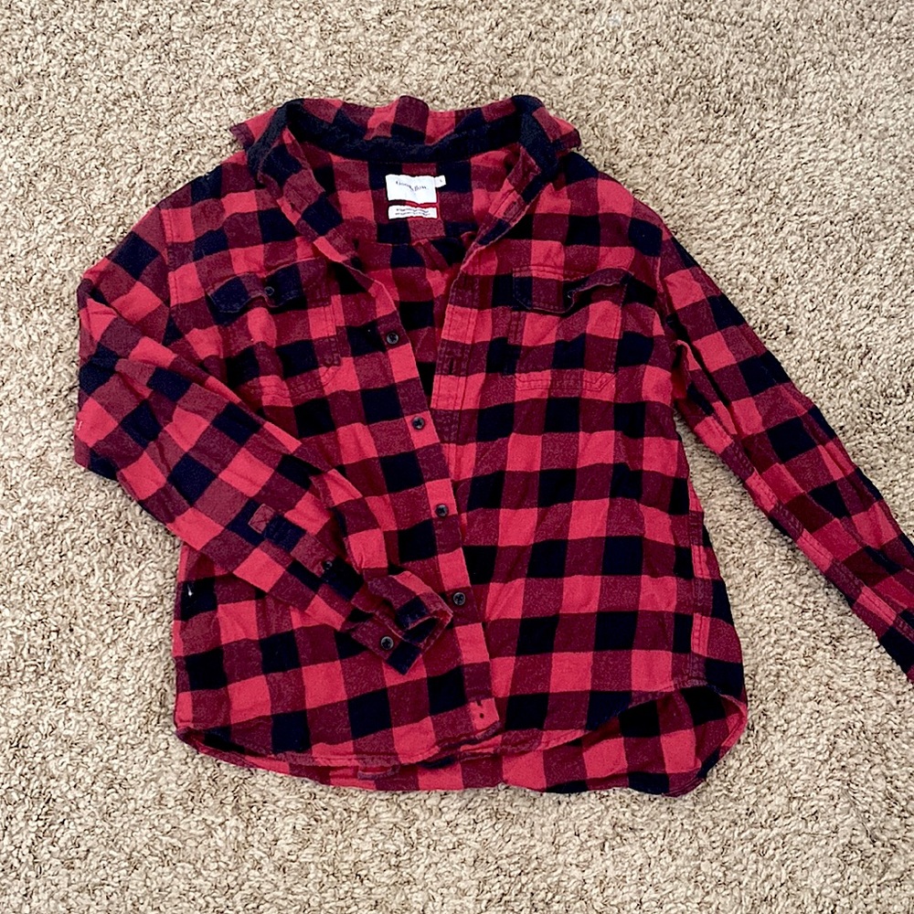 Red & Black Checkered Plaid Button Down - Goodfellow Plaid Button Down